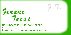 ferenc tecsi business card